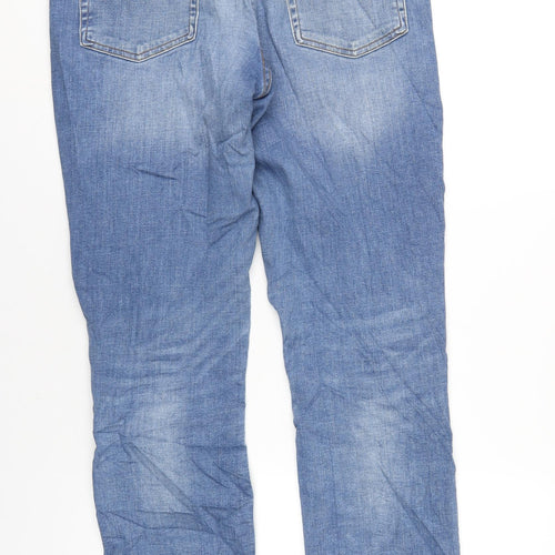 Denim & Co. Mens Blue Cotton Straight Jeans Size 34 in L34 in Regular Button