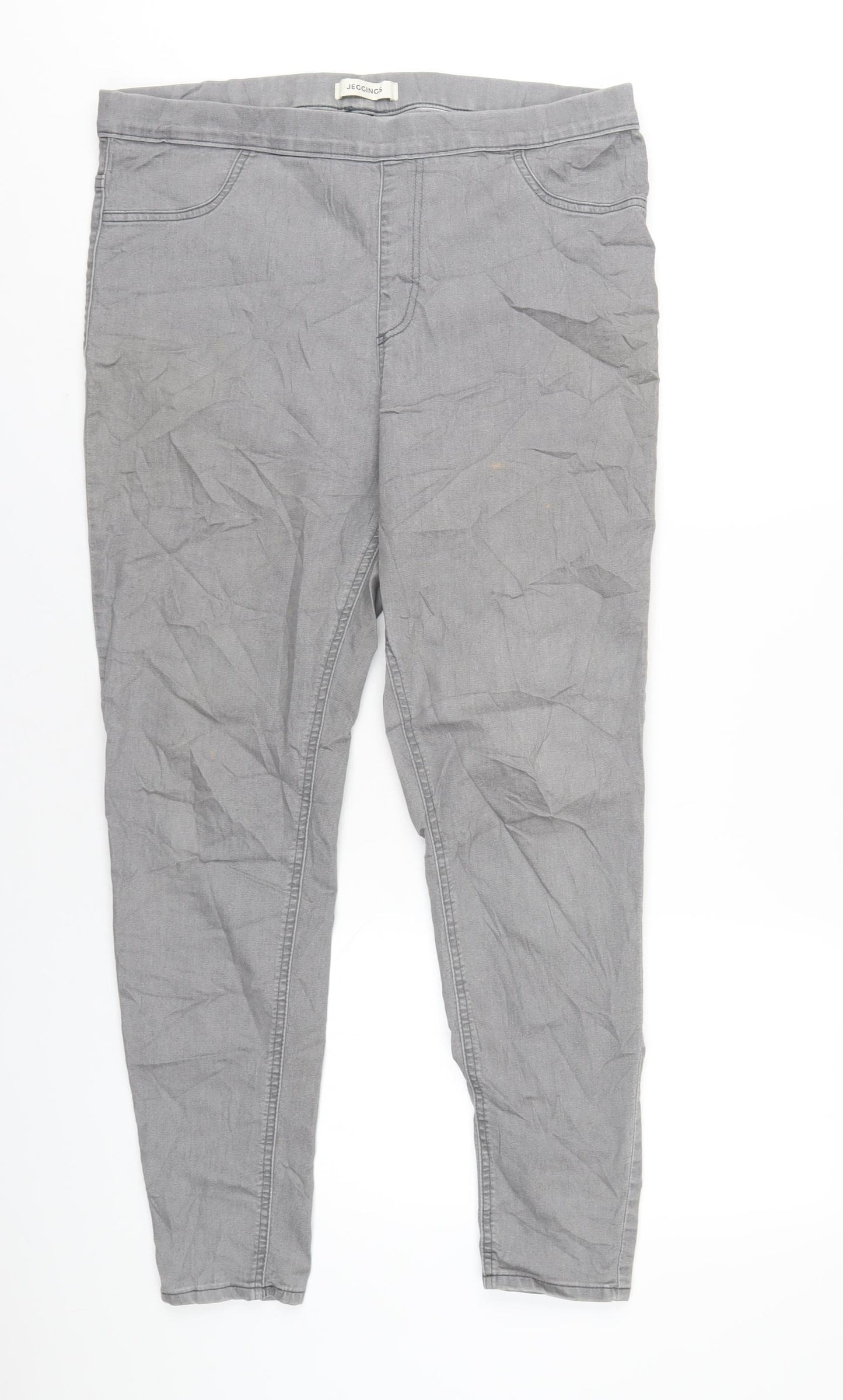 Marks and Spencer Womens Grey Cotton Jegging Jeans Size 16 L29 in Regular