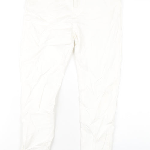 Marks and Spencer Girls White Cotton Skinny Jeans Size 10-11 Years L26 in Regular Zip