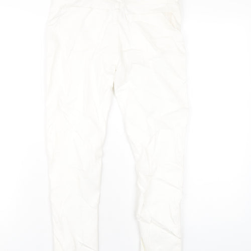 Marks and Spencer Girls White Cotton Skinny Jeans Size 10-11 Years L26 in Regular Zip