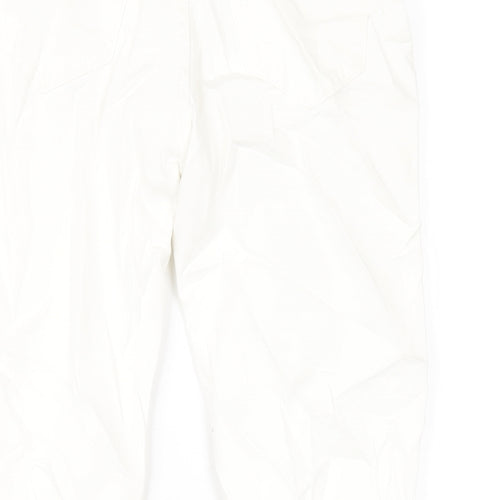 Marks and Spencer Girls White Cotton Skinny Jeans Size 10-11 Years L26 in Regular Zip