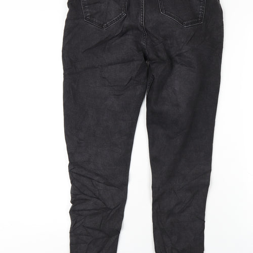 Marks and Spencer Womens Black Cotton Skinny Jeans Size 12 L29 in Regular Zip