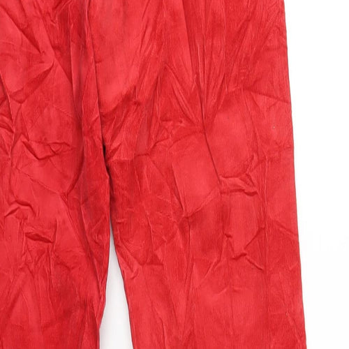 Marks and Spencer Womens Red Cotton Trousers Size 8 L31 in Regular Zip