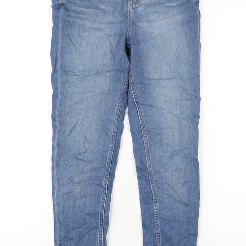 Marks and Spencer Womens Blue Cotton Skinny Jeans Size 8 L29 in Regular Zip