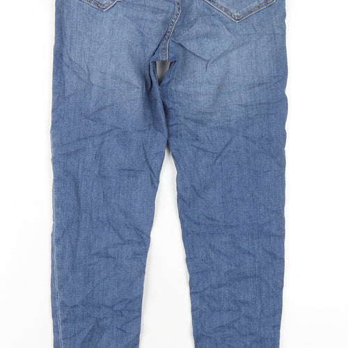 Marks and Spencer Womens Blue Cotton Skinny Jeans Size 8 L29 in Regular Zip