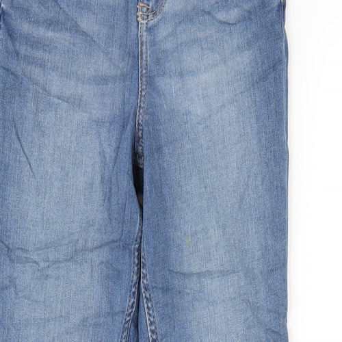 Marks and Spencer Womens Blue Cotton Skinny Jeans Size 8 L29 in Regular Zip