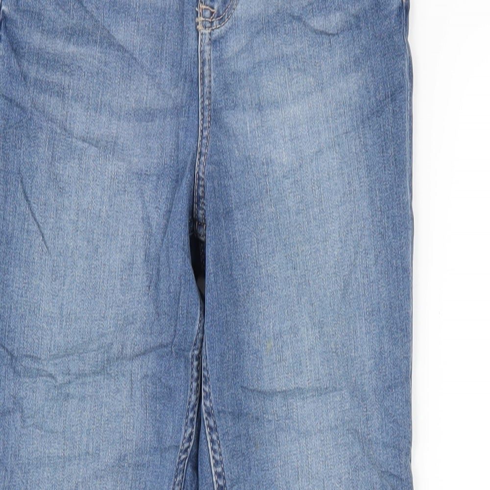 Marks and Spencer Womens Blue Cotton Skinny Jeans Size 8 L29 in Regular Zip