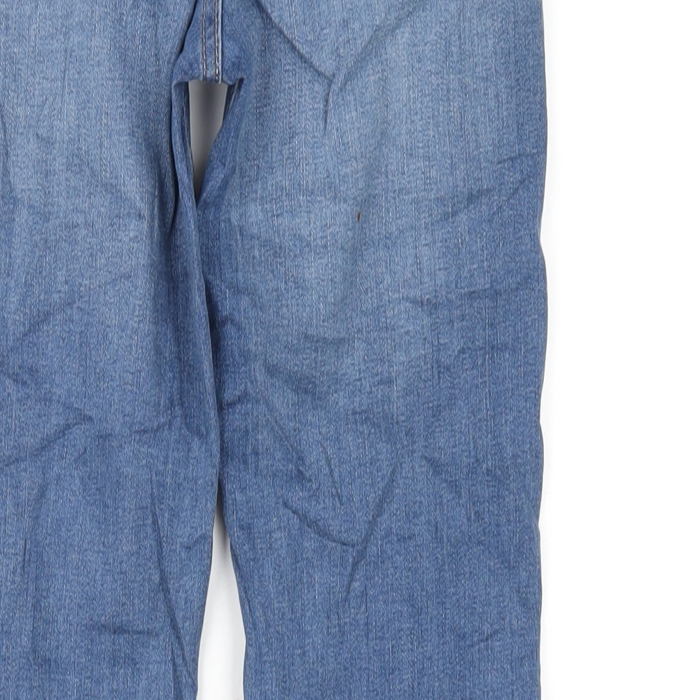 Marks and Spencer Womens Blue Cotton Skinny Jeans Size 8 L29 in Regular Zip