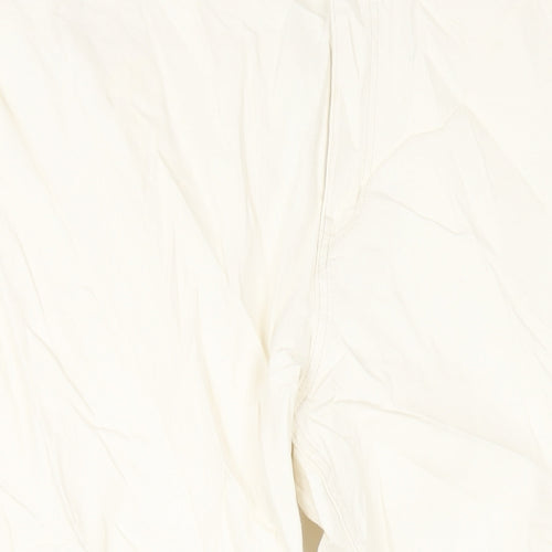 Marks and Spencer Womens Ivory Cotton Straight Jeans Size 24 L28 in Slim Zip