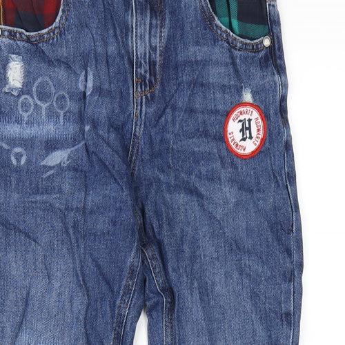 Marks and Spencer Boys Blue Cotton Straight Jeans Size 10-11 Years L24 in Regular Zip - Harry Potter