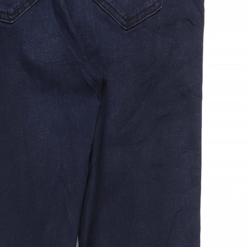 Marks and Spencer Womens Blue Cotton Skinny Jeans Size 14 L30 in Regular Zip