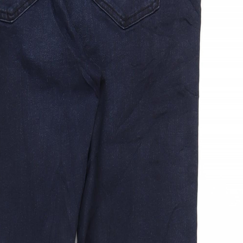 Marks and Spencer Womens Blue Cotton Skinny Jeans Size 14 L30 in Regular Zip