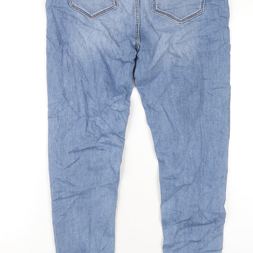 Marks and Spencer Womens Blue Cotton Skinny Jeans Size 12 L29 in Regular Zip