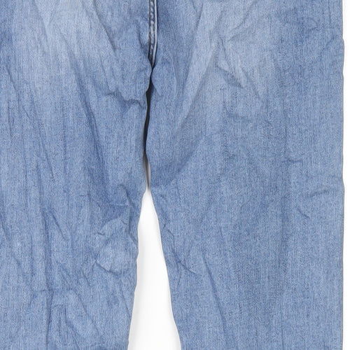 Marks and Spencer Womens Blue Cotton Skinny Jeans Size 12 L29 in Regular Zip
