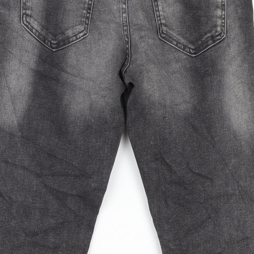 Marks and Spencer Womens Grey Cotton Skinny Jeans Size 10 L26 in Regular Zip