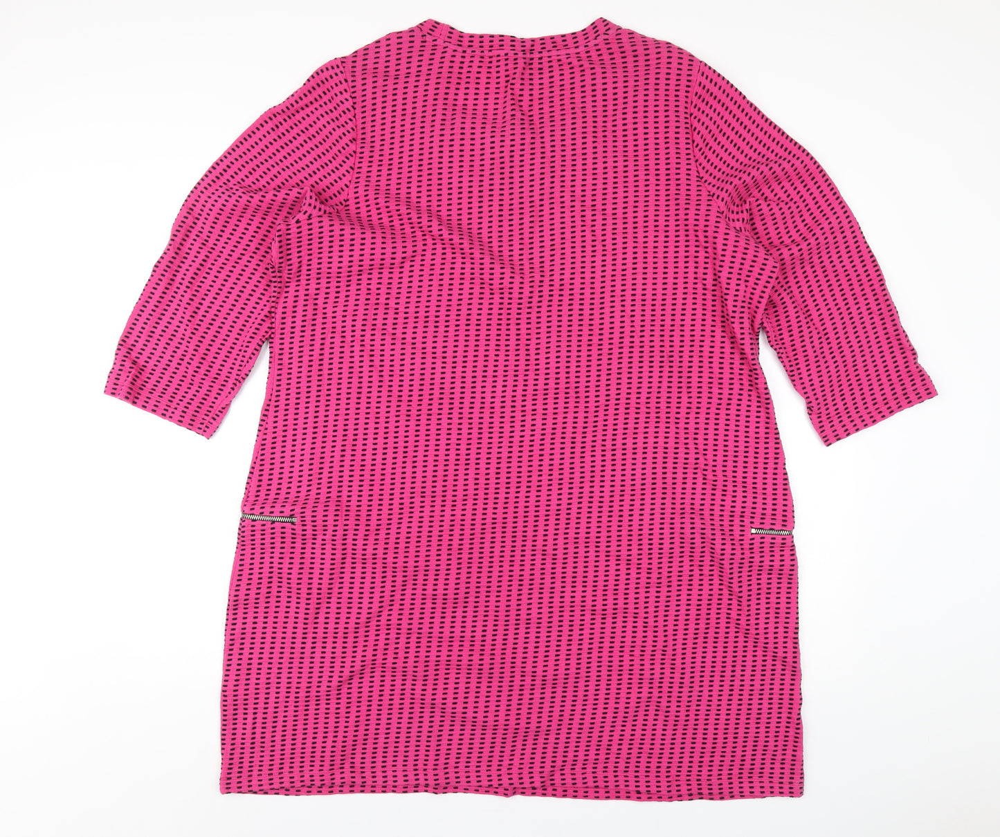 NEXT Womens Pink Geometric Cotton A-Line Size 22 Scoop Neck Pullover