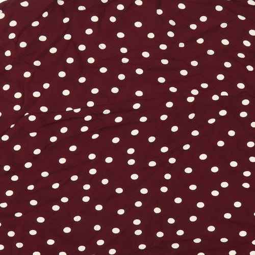 NEXT Womens Purple Polka Dot Viscose Basic Button-Up Size 12 Collared