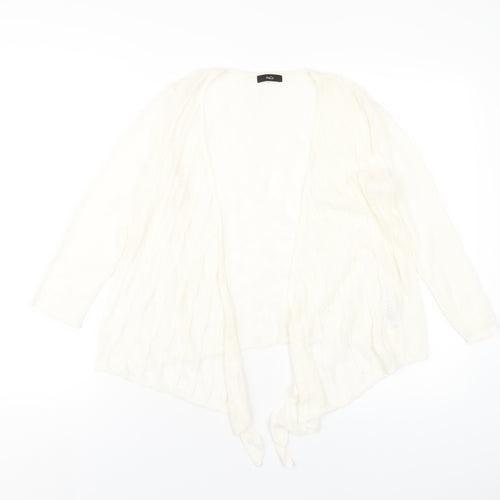 M&Co Womens Ivory V-Neck Acrylic Cardigan Jumper Size 10