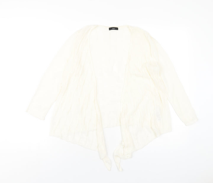 M&Co Womens Ivory V-Neck Acrylic Cardigan Jumper Size 10