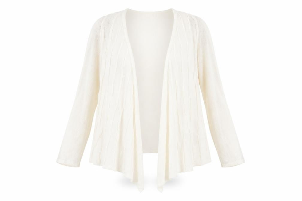M&Co Womens Ivory V-Neck Acrylic Cardigan Jumper Size 10
