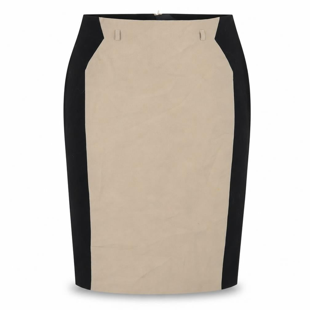 Front view of Principles women’s brown polyester straight & pencil skirt, size UK 14, zip