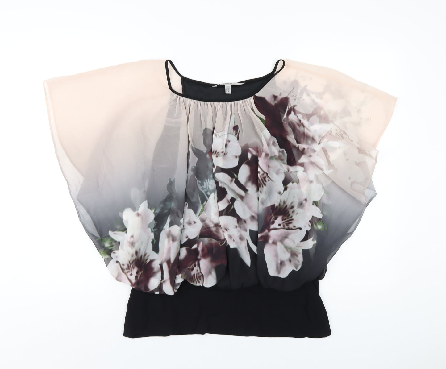 Coast Womens Multicoloured Floral Polyester Basic Blouse Size 16 Round Neck