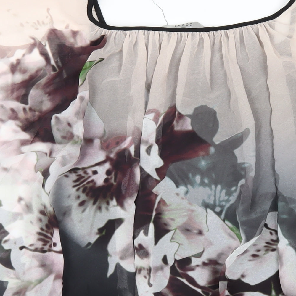 Coast Womens Multicoloured Floral Polyester Basic Blouse Size 16 Round Neck