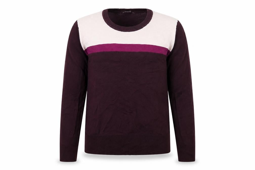 Front view of Gap women’s purple round neck cotton jumper, size L