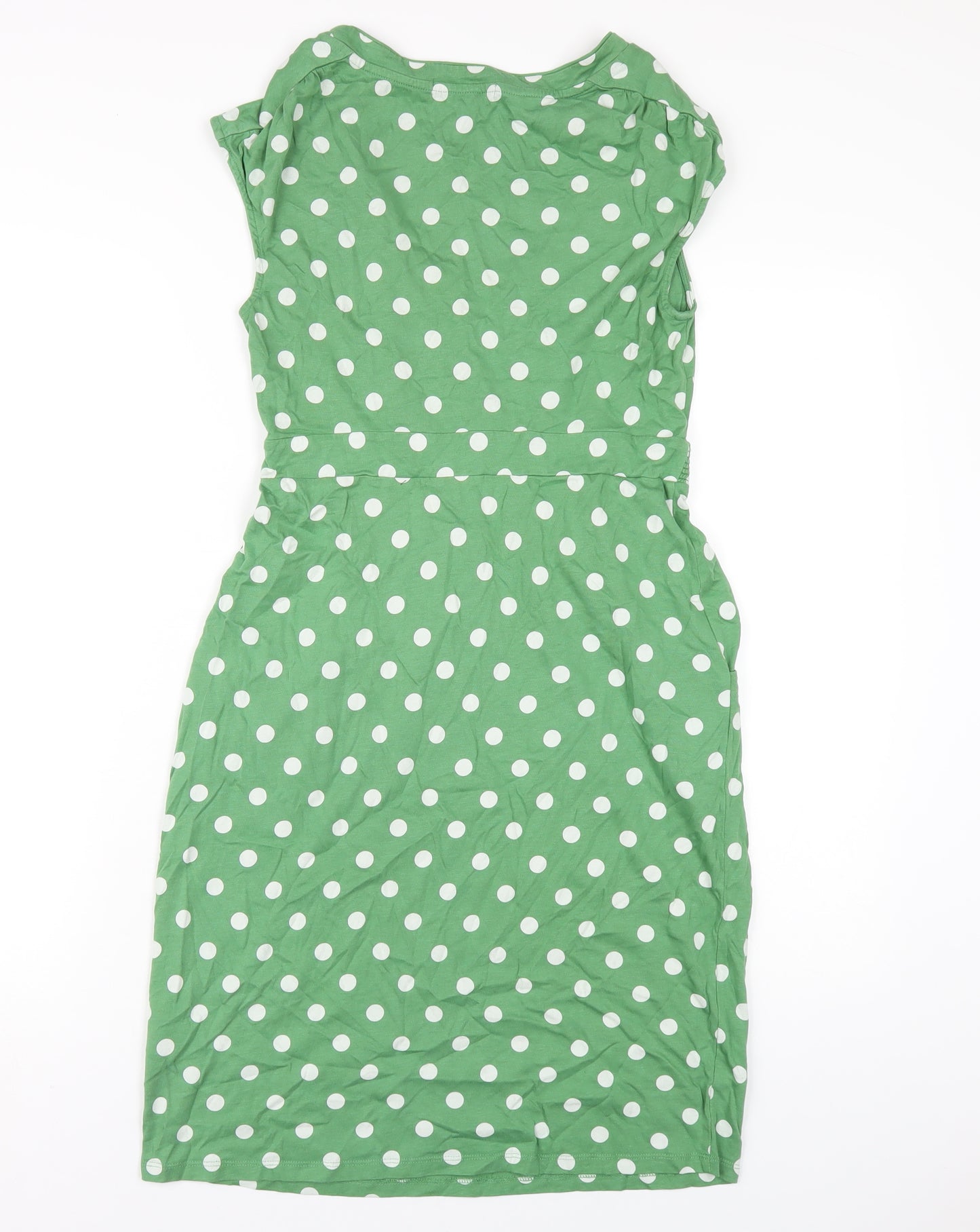 Boden Womens Green Polka Dot Modal A-Line Size 10 Scoop Neck Pullover
