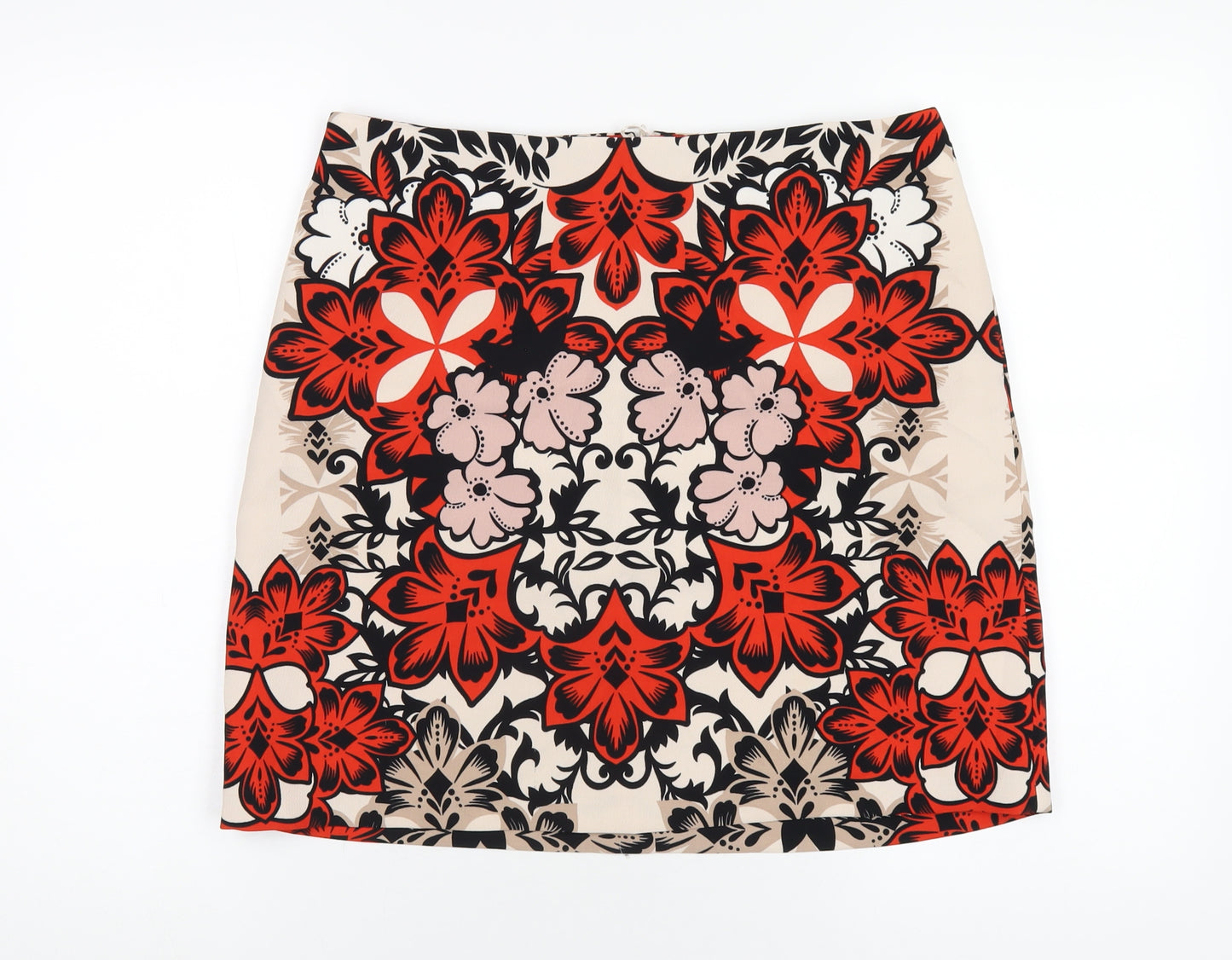 Hallhuber Womens Multicoloured Floral Polyester A-Line Skirt Size 12 Zip