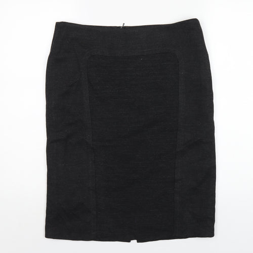 Marks and Spencer Womens Grey Acrylic Straight & Pencil Skirt Size 14 Zip