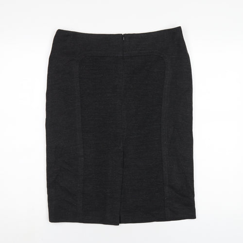 Marks and Spencer Womens Grey Acrylic Straight & Pencil Skirt Size 14 Zip