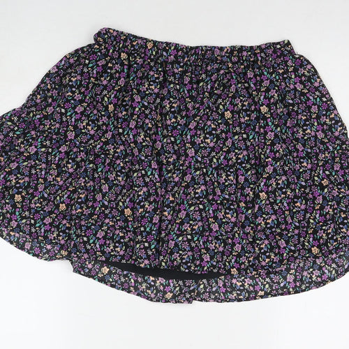 Marks and Spencer Girls Multicoloured Floral Polyester A-Line Skirt Size 13-14 Years Regular Pull On