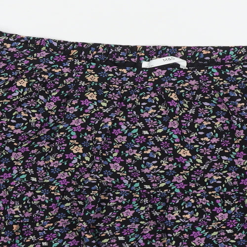 Marks and Spencer Girls Multicoloured Floral Polyester A-Line Skirt Size 13-14 Years Regular Pull On