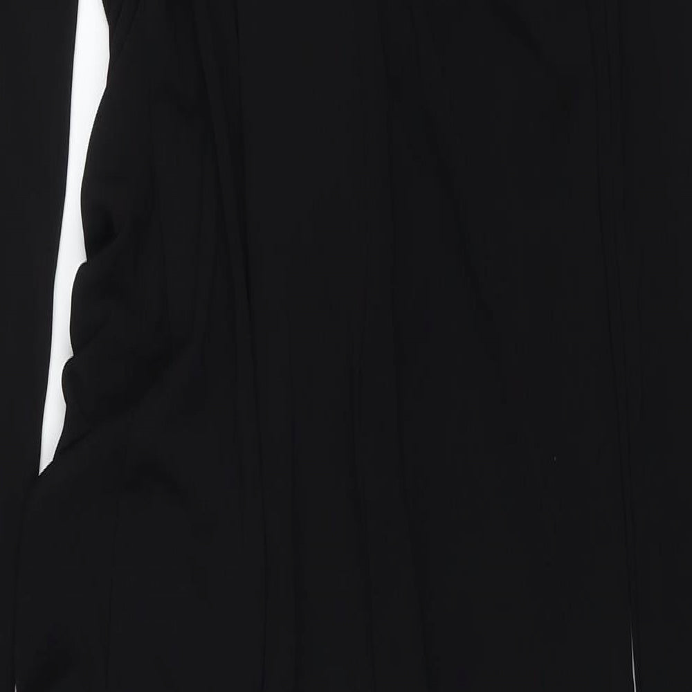 Zara Womens Black Polyester Maxi Size XL V-Neck Zip