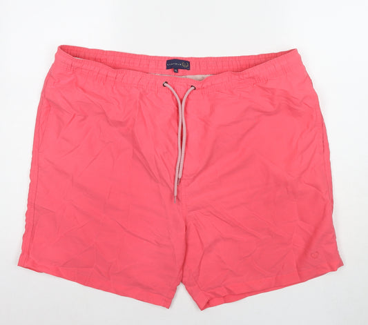 Lincoln Mens Pink Polyester Athletic Shorts Size XL L6 in Regular Drawstring - Swim Shorts