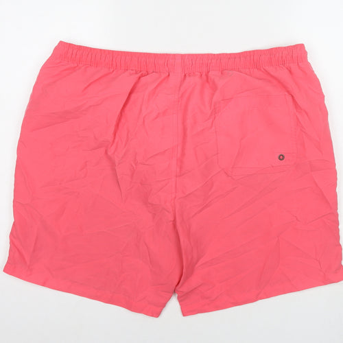 Lincoln Mens Pink Polyester Athletic Shorts Size XL L6 in Regular Drawstring - Swim Shorts