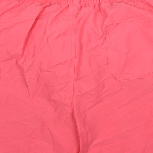 Lincoln Mens Pink Polyester Athletic Shorts Size XL L6 in Regular Drawstring - Swim Shorts