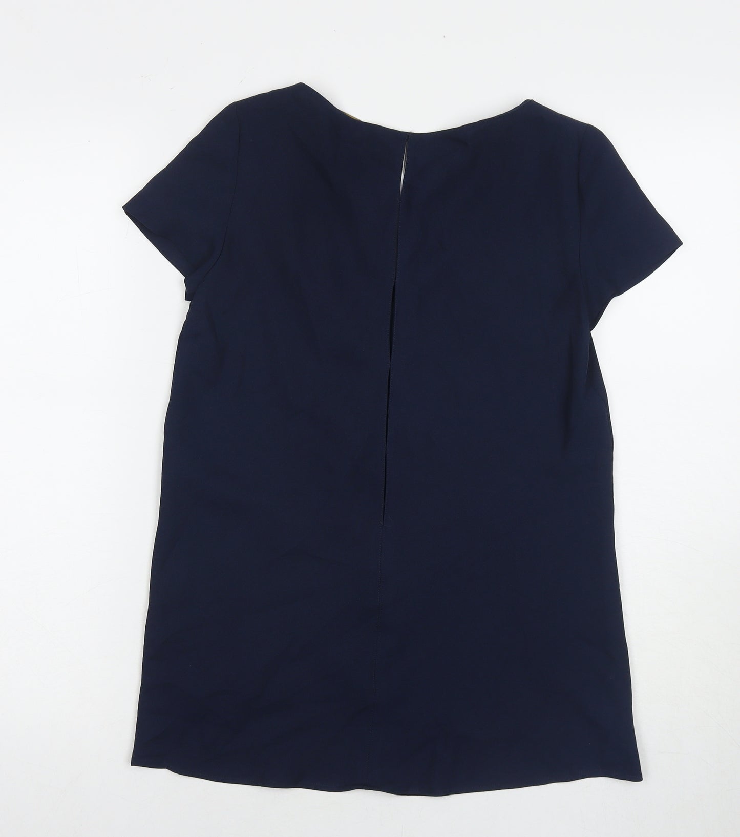 Zara Womens Blue Polyester Tunic T-Shirt Size XS V-Neck