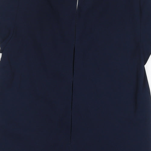 Zara Womens Blue Polyester Tunic T-Shirt Size XS V-Neck