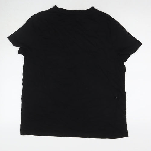 Disney Womens Black Cotton Basic T-Shirt Size 18 Round Neck - Cruella de Vil