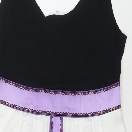 London Times Womens Multicoloured Geometric Polyester Tank Dress Size 12 Round Neck Pullover