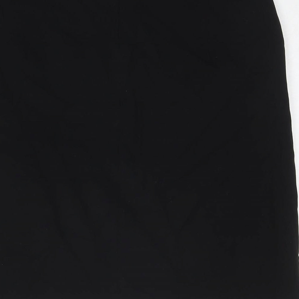 Marks and Spencer Womens Black Polyester A-Line Skirt Size 10 Zip