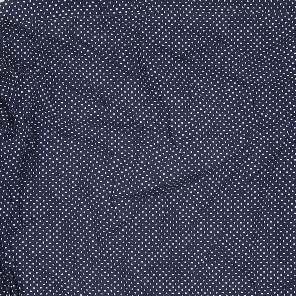 Marks and Spencer Mens Black Polka Dot Polyester Dress Shirt Size 15.5 Collared Button - Collar 15.5''