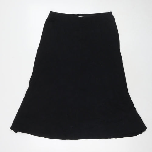 Marks and Spencer Womens Black Cotton A-Line Skirt Size 12