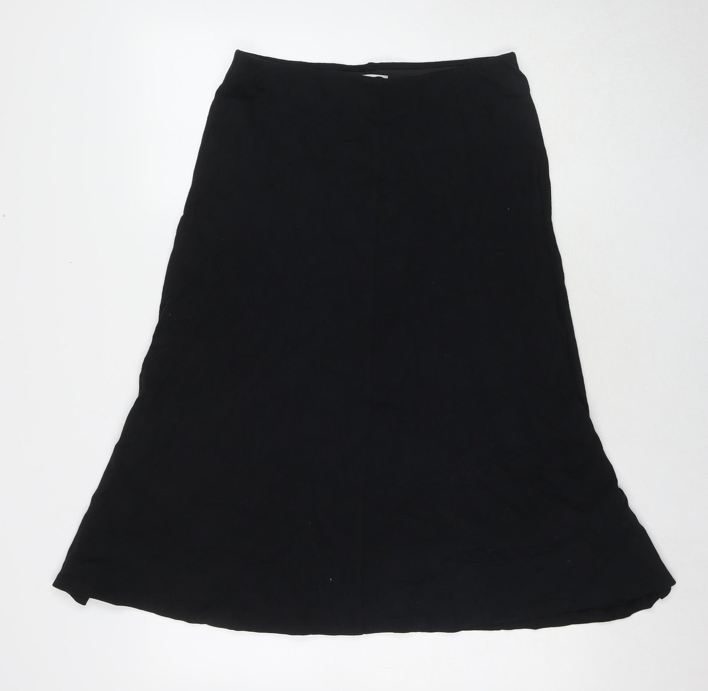 Marks and Spencer Womens Black Cotton A-Line Skirt Size 12