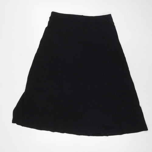 Marks and Spencer Womens Black Cotton A-Line Skirt Size 12
