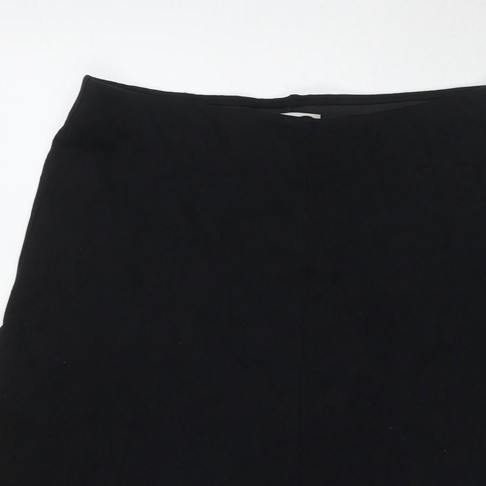 Marks and Spencer Womens Black Cotton A-Line Skirt Size 12