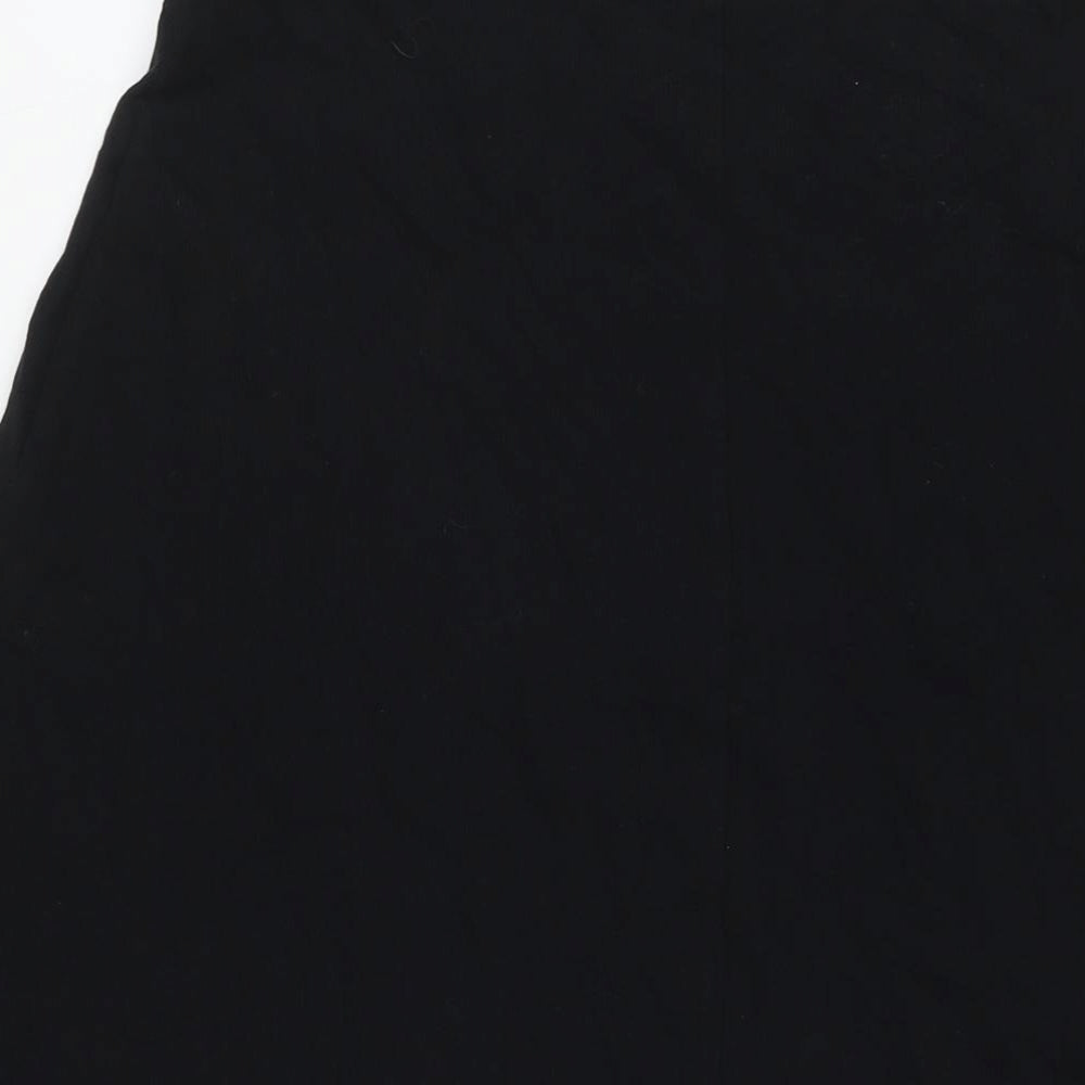 Marks and Spencer Womens Black Cotton A-Line Skirt Size 12