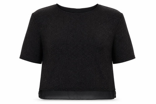 Front view of Wallis women’s black polyester basic blouse, size L, round neck